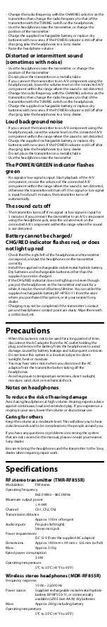 Preview for 8 page of Sony MDR-RF855RK User Manual