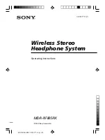 Sony MDR-RF885RK Operating Instructions Manual preview