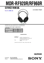 Sony MDR-RF920R Service Manual preview