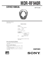 Preview for 1 page of Sony MDR-RF940R Service Manual