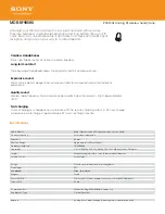 Preview for 1 page of Sony MDR-RF985RK Specifications