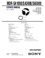 Preview for 1 page of Sony MDR SA3000 Service Manual