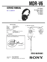 Предварительный просмотр 1 страницы Sony MDR-V6 Service Manual