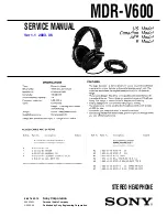 Preview for 1 page of Sony MDR-V600 Service Manual