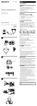 Sony MDR-XB21EX Operating Instructions preview