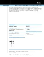 Preview for 1 page of Sony MDR-XB40EX Marketing Specifications