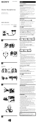 Sony MDR-XB41EX Operating Instructions preview