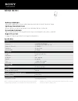 Preview for 1 page of Sony MDR-ZX100/WHI Specifications