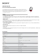 Preview for 1 page of Sony MDR-ZX310AP/R Specifications