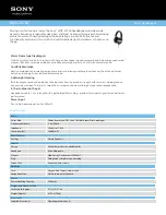 Sony MDR-ZX700 Specifications preview