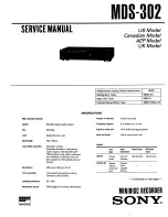 Sony MDS-302 - Hi-fi Mini Disc Service Manual preview