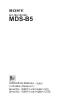 Preview for 1 page of Sony MDS-B5 Operation Manual