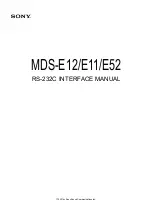 Sony MDS-E11 Manual preview