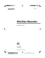 Preview for 1 page of Sony MDS-E52 Operating Instructions Manual