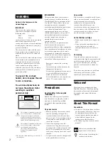 Preview for 2 page of Sony MDS-E58 Operating Instructions Manual