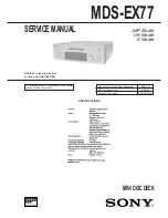 Sony MDS-EX77 Service Manual preview