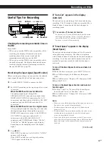 Предварительный просмотр 11 страницы Sony MDS-JA30ES - Mini Disc Recorder Operating Instructions Manual