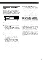 Предварительный просмотр 19 страницы Sony MDS-JA30ES - Mini Disc Recorder Operating Instructions Manual