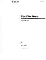 Preview for 1 page of Sony MDS-JE330 - Md Player Operating Instructions Manual