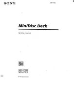 Preview for 1 page of Sony MDS-JE500 - Mini Disc Player Operating Instructions Manual