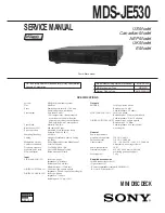 Sony MDS-JE530 - Md Player Service Manual предпросмотр