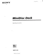 Предварительный просмотр 1 страницы Sony MDS-S35 - Minidisc Digital Audio System Operating Instructions Manual