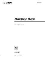 Preview for 1 page of Sony MDS-S37 - Mini Disc Player Operating Instructions Manual