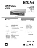 Sony MDS-S40 Service Manual preview