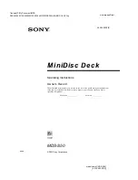 Sony MDS-S50 Operating Instructions Manual preview