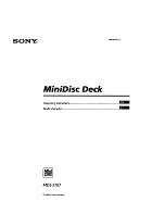 Sony MDS-S707 Manual preview