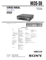 Sony MDS-S9 Service Manual preview