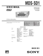 Preview for 1 page of Sony MDS-SD1 Service Manual