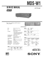 Preview for 1 page of Sony MDS-W1 Service Manual