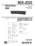 Sony MDSJE320 - MiniDisc Recorder Service Manual preview