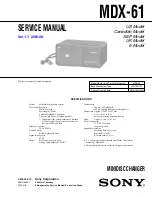 Sony MDX-61 Service Manual preview