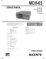 Sony MDX-65 Service Manual preview