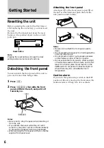 Предварительный просмотр 6 страницы Sony MDX-C5970 Operating Instructions Manual