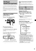 Предварительный просмотр 9 страницы Sony MDX-C6400R Operating Instructions Manual