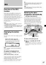 Предварительный просмотр 17 страницы Sony MDX-C6400R Operating Instructions Manual