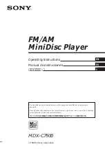 Sony MDX-C7900 Operating Instructions Manual предпросмотр