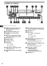 Предварительный просмотр 4 страницы Sony MDX-C7900 Operating Instructions Manual