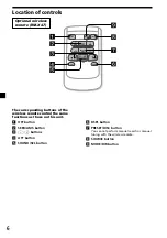 Предварительный просмотр 6 страницы Sony MDX-C7970 Operating Instructions Manual