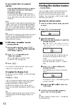 Предварительный просмотр 12 страницы Sony MDX-C7970 Operating Instructions Manual