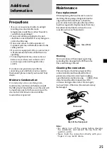 Предварительный просмотр 25 страницы Sony MDX-C7970R Operating Instructions Manual