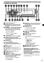 Предварительный просмотр 5 страницы Sony MDX-C800REC Operating Instructions Manual