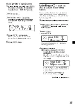 Предварительный просмотр 15 страницы Sony MDX-C800REC Operating Instructions Manual