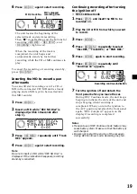 Предварительный просмотр 19 страницы Sony MDX-C800REC Operating Instructions Manual