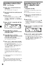 Предварительный просмотр 20 страницы Sony MDX-C800REC Operating Instructions Manual