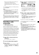 Предварительный просмотр 21 страницы Sony MDX-C800REC Operating Instructions Manual