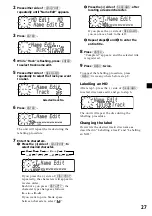 Предварительный просмотр 27 страницы Sony MDX-C800REC Operating Instructions Manual